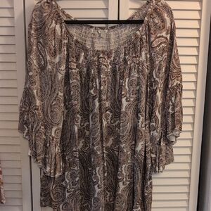 Cato Brown Paisley Blouse